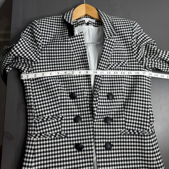 Veronica Beard Cottage Gingham Plaid Double Breasted Blazer Jacket Preppy - Picture 8 of 10